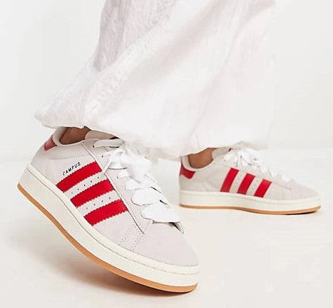 Adidas Campus 00s Crystal White Scarlet