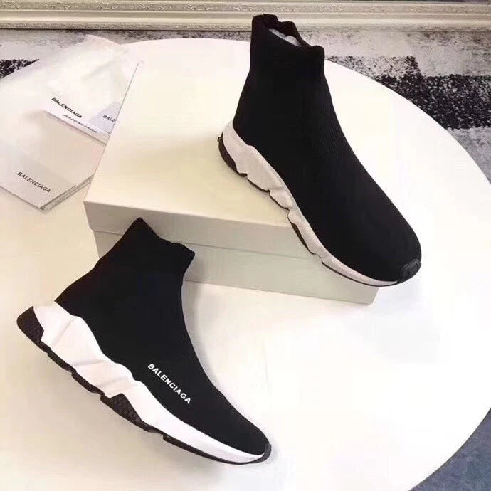 Balenciaga Speed Runner High Tops Black White