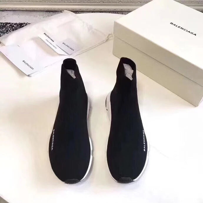 Balenciaga Speed Runner High Tops Black White