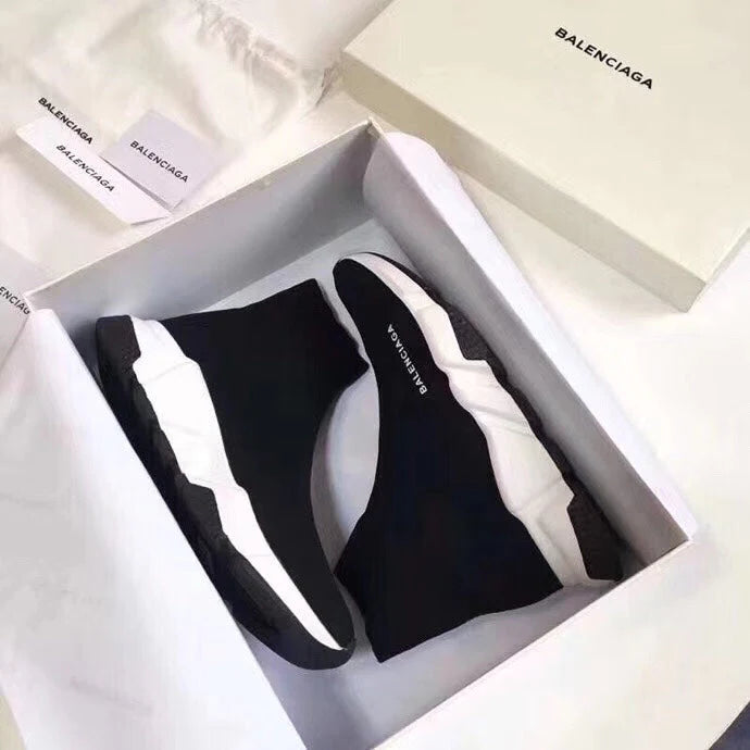 Balenciaga Speed Runner High Tops Black White