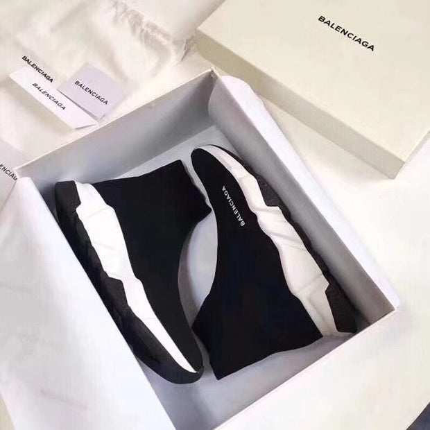 Balenciaga Speed Runner High Tops Black White