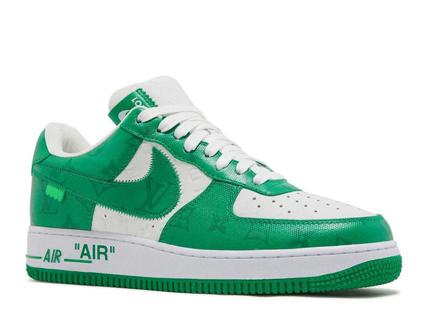 LOUIS VUITTON x NIKE AIR FORCE 1 LOW By Virgil Abloh WHITE GYM GREEN