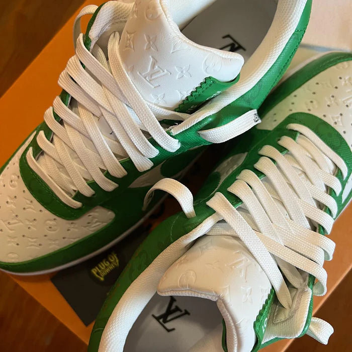 LOUIS VUITTON x NIKE AIR FORCE 1 LOW By Virgil Abloh WHITE GYM GREEN