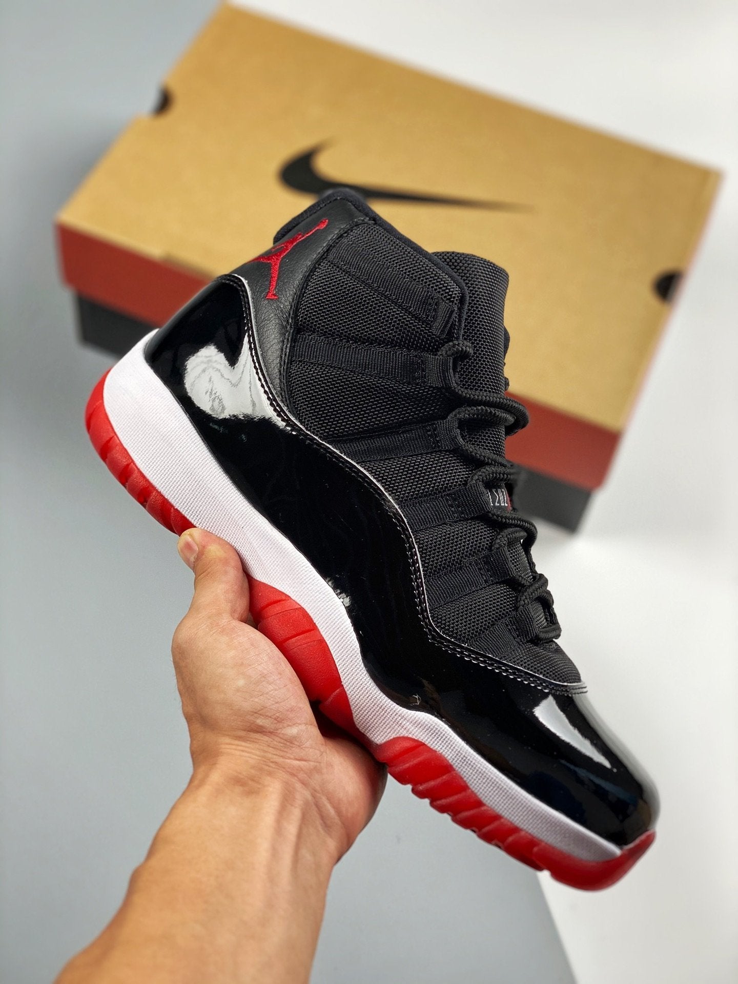 Nike Air Jordan 11 Bred 2019 Black White Varsity Red