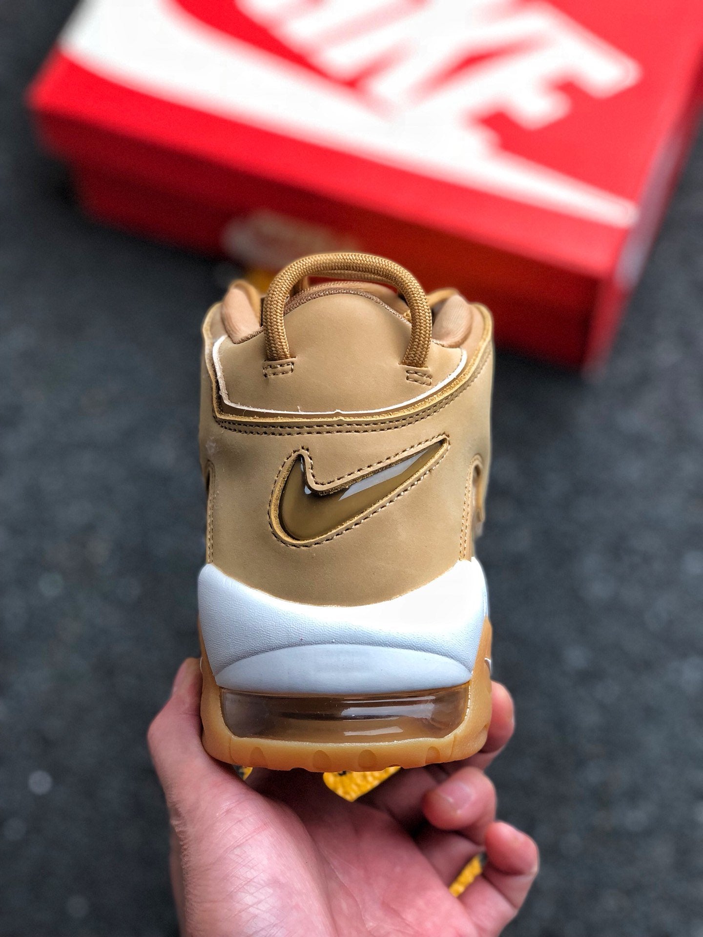 Nike Air More Uptempo PRM Wheat Flax Gum Light Brown