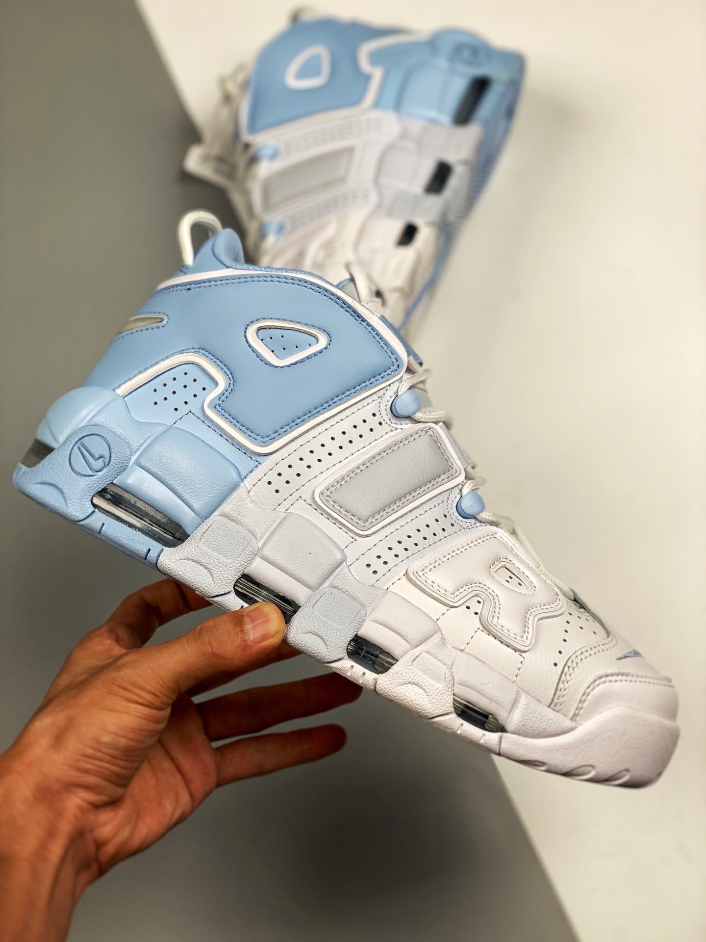 Nike Air More Uptempo Sky Blue Psychic Blue Grey White Multicolor