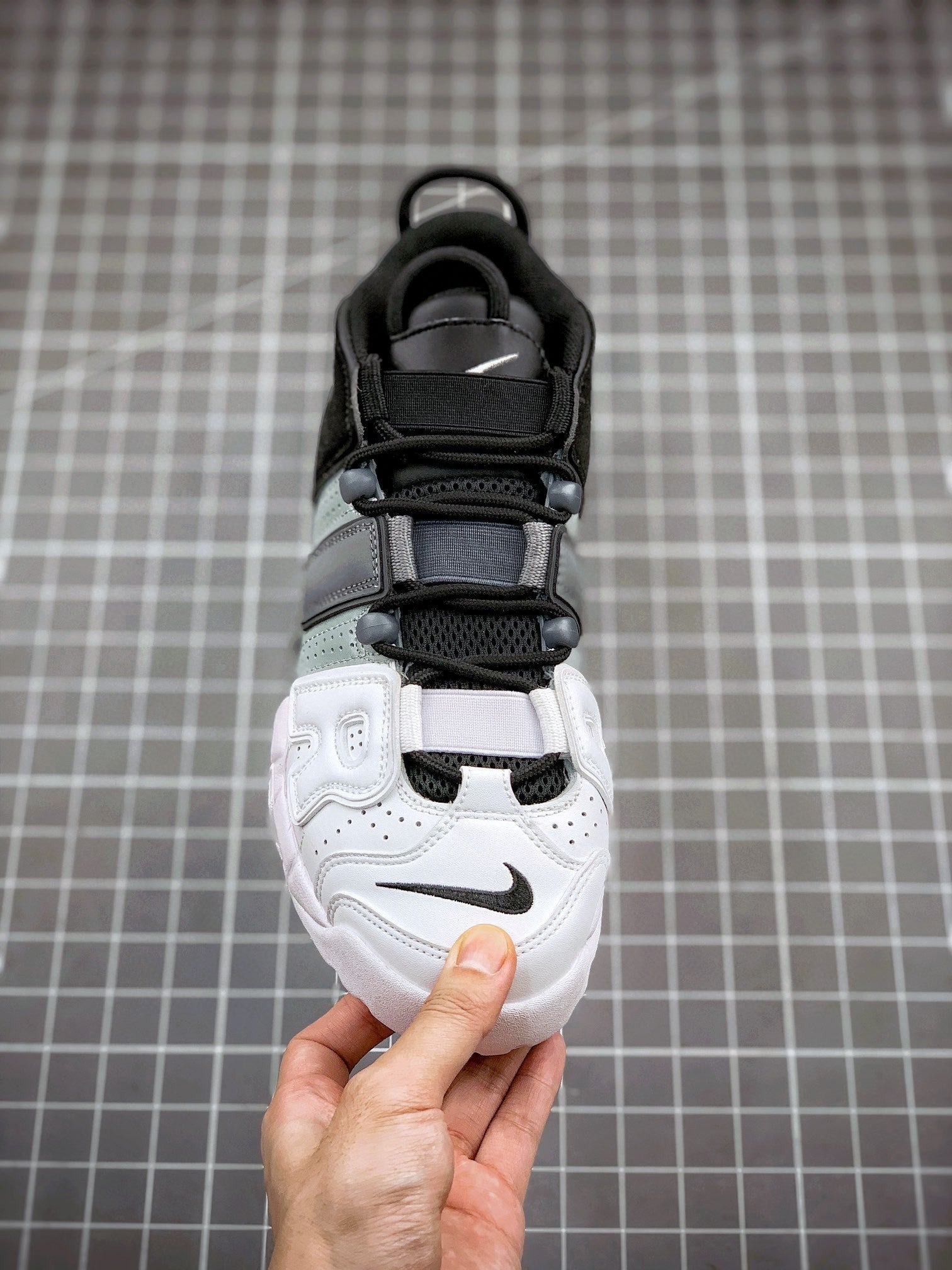 Nike Air More Uptempo Tri-Color Black Cool Grey White