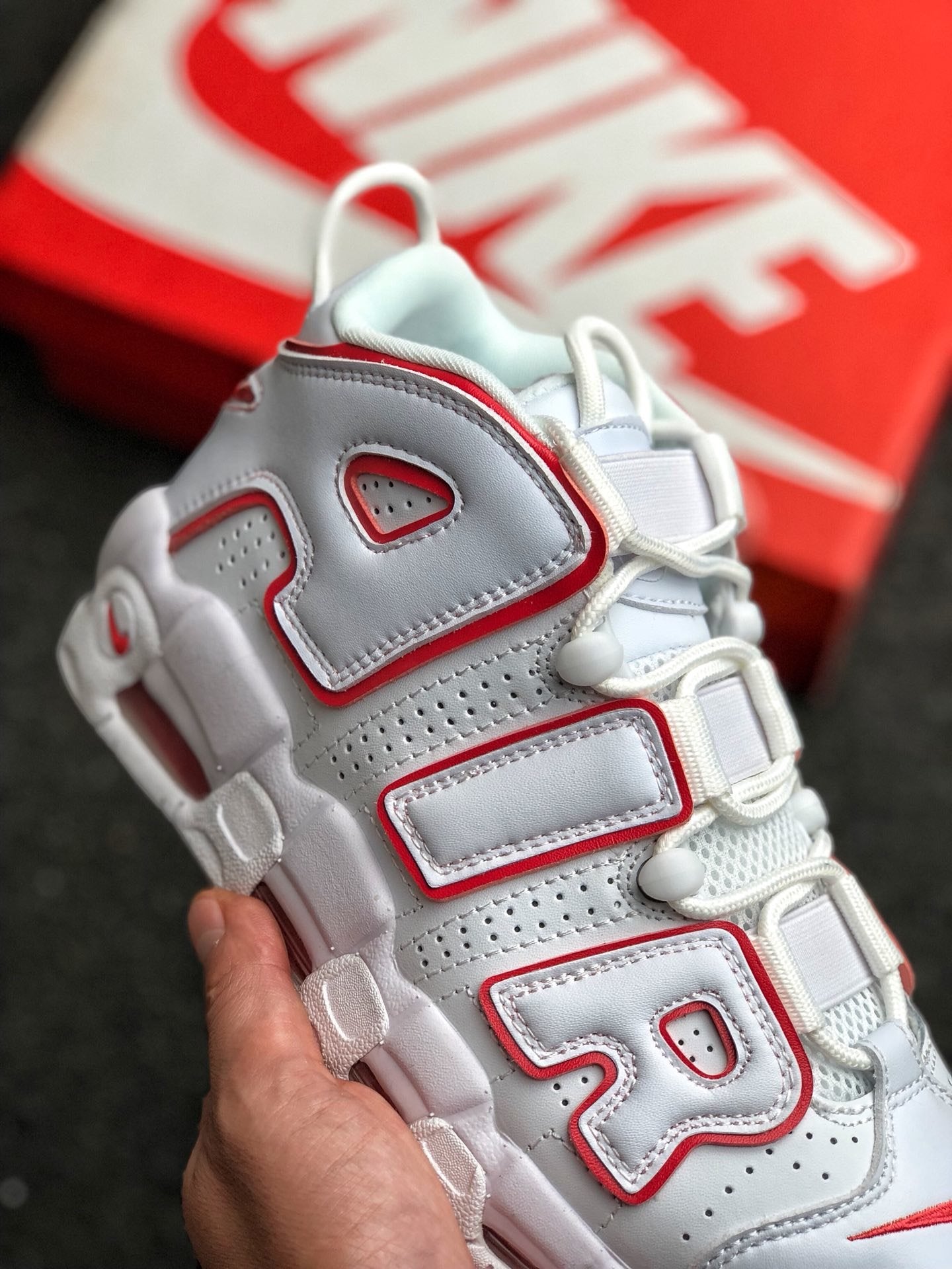 Nike Air More Uptempo White Varsity Red