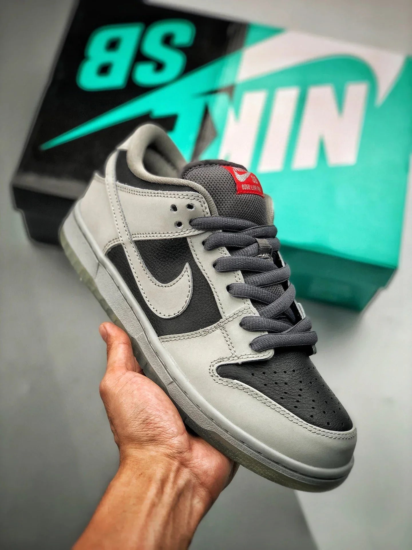 Atlas x Nike SB Dunk Low Wolf Grey Black Challenge Red