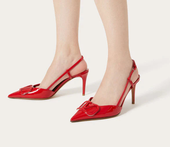 Valentino Red Lace Up Heels