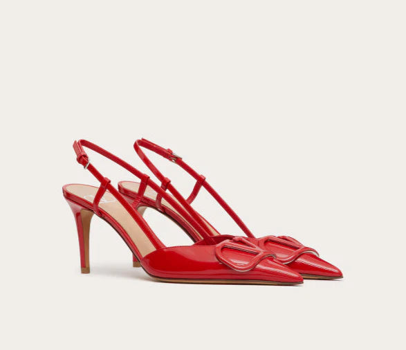 Valentino Red Lace Up Heels