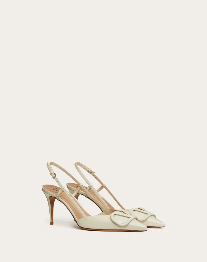 Valentino White Lace Up Heels