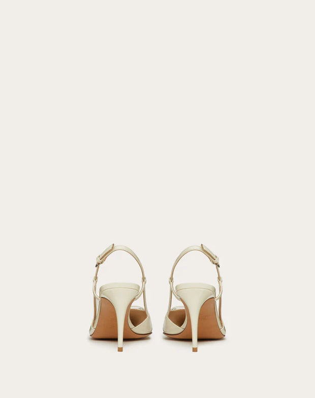 Valentino White Lace Up Heels