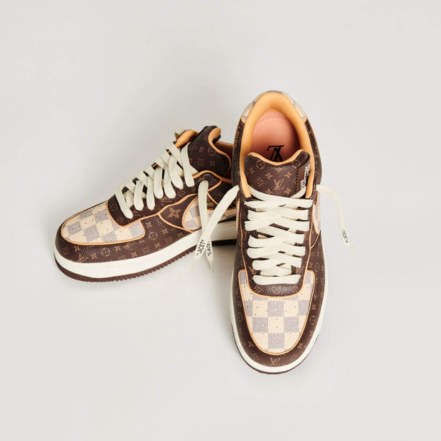 LOUIS VUITTON x NIKE AIR FORCE 1 LOW By Virgil Brown Damier Azur